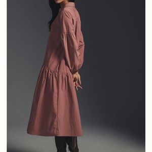 Anthropologie + Maeve Button-Front Taffeta Dress